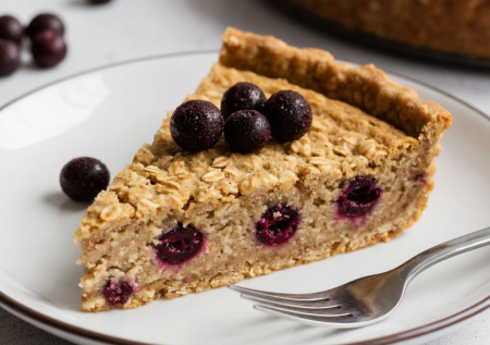 Овсяный пирог с халвой и смородиной — находка для поста: без муки, без яиц, а вкус — объедение