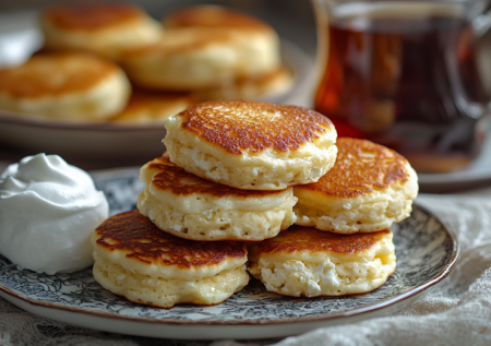 Ставлю муку на ночь в холодильник — утром остается только пожарить: оладьи пышные, как облака