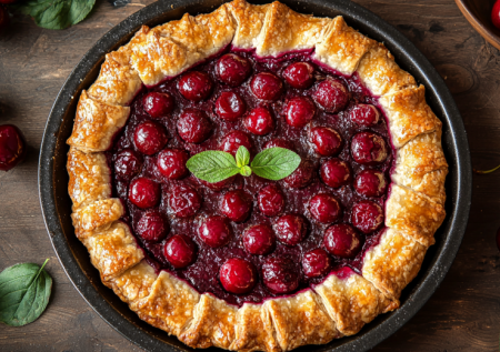 В пост балую себя этой галетой: тесто на воде и масле, а внутри — вишнёвое лето с корицей