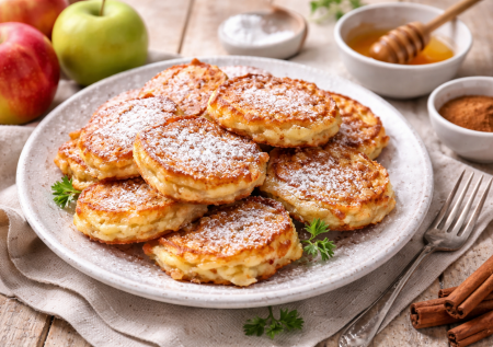 Постные яблочные оладьи на минералке: ароматные вкусняшки понравятся даже тем, кто не постится