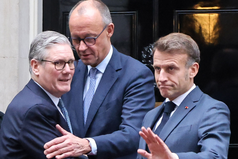 Кир Стармер, Фридрих Мерц и Эммануэль Макрон