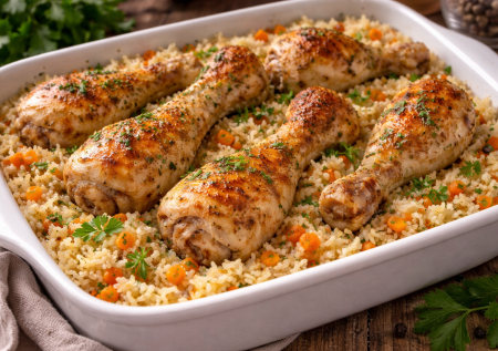 Выложила курочку на рисовую подушку и забыла в духовке! Вкусно как плов, только не жирно и лениво