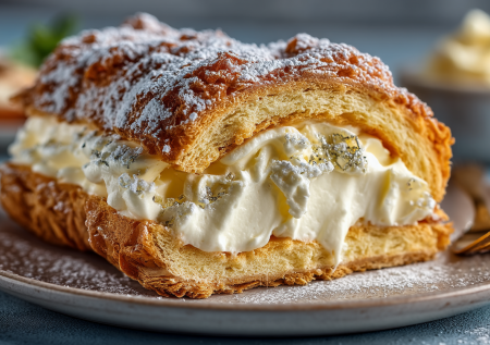 Эклер для ленивых: классический вкус, но в виде большого рулета. Заварное тесто, нежный крем — и минимум хлопот