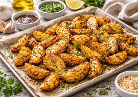 Картошка для поста и не только: вкуснятина в соево-кунжутном соусе с румяной корочкой