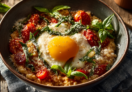 Забудьте про сладкую кашу! Готовлю овсянку с томатным соусом, пармезаном и яйцом. Это взрыв вкуса с утра