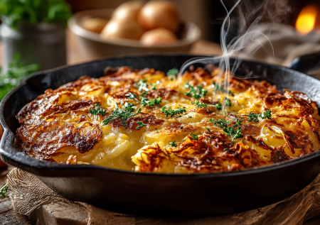 Картошка с луком и сыром, бросил на сковороду и готово: блюдо, которое спасет до зарплаты. Проще драников, а вкуснее в разы