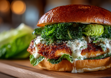 Забудьте о салате! Готовлю цезарь в виде бургера: хрустящая курица, соус с анчоусами и пармезан между булочками