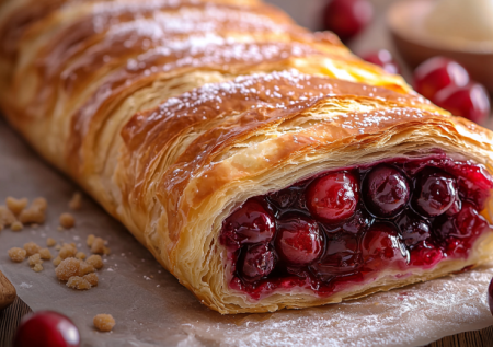 Штрудель с вишней — австрийская классика за полчаса по быстрому рецепту