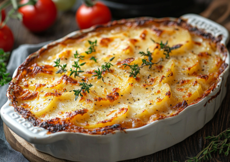 Никакого мяса, а ужин — пальчики оближешь. Французский гратен дофинуа: картофель в молоке с золотистой корочкой