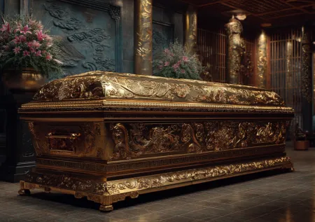 Короля мексиканского технокартеля похоронили в золотом гробу