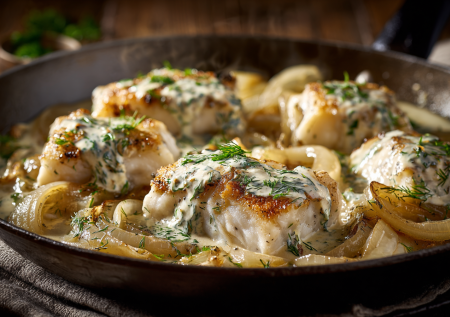 Бюджетный ужин за 15 минут: минтай с луком, сочный хит из простых продуктов