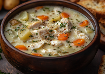 Нежный суп с куриной грудкой — бархатистый, ароматный, с плавленым сыром. Повторяю его снова и снова