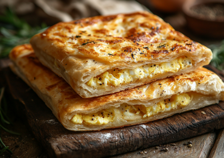 Идеальный завтрак за 15 минут: пирожки из лаваша в духовке. Яйца, сыр, зелень — и выпечка готова!