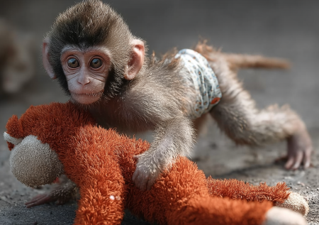 У популярной в Сети японской макаки Панти отберут плюшевого друга