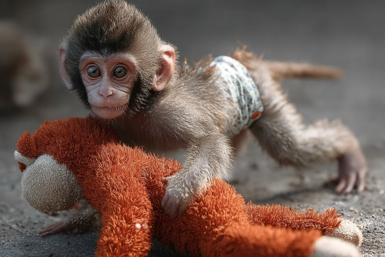 Детеныш макаки Панч в представлении ИИ