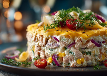 Праздничный салат «Весна» с пекинской капустой: свежее дополнение к оливье и крабовому на стол в честь 8 Марта