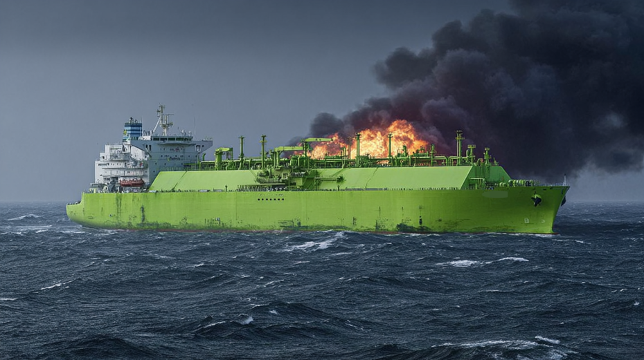 Российский газовоз «Арктик Метагаз» в представлении ИИ