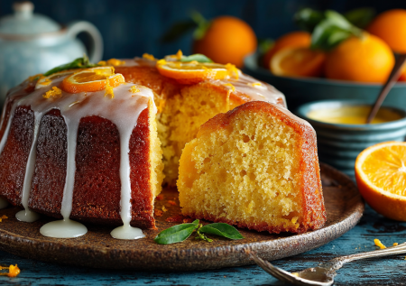Этот апельсиновый пирог — мой секрет весеннего настроения. Аромат цитрусов, влажная текстура, а глазурь — как солнечное утро