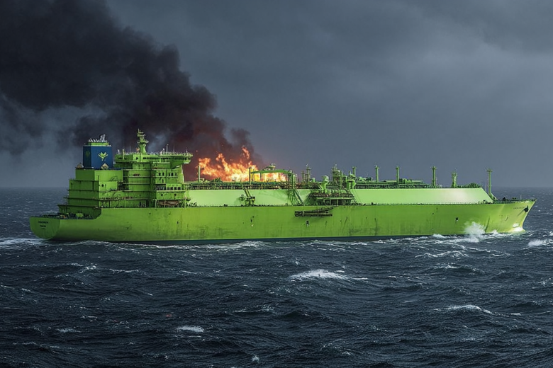 Газовоз «Арктик Метагаз» в представлении ИИ