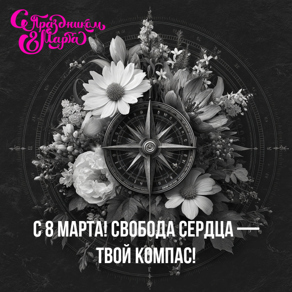 Праздничная открытка к 8 Марта онлайн