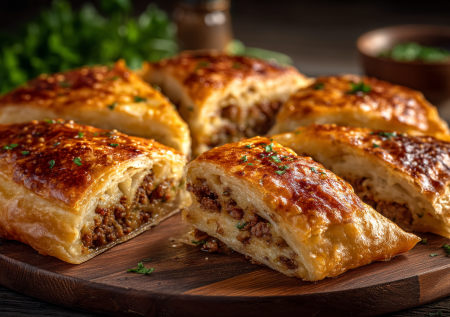 Этот турецкий борек — мой главный аргумент в споре о ленивой выпечке. Тонкие слои теста и сочная мясная начинка покоряют с первого кусочка