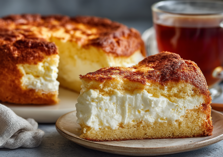 Он пышный без дрожжей: пирог с творогом на кефирном тесте — настолько мягкий, что можно есть губами