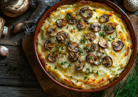 Вместо ужина готовлю пастуший пирог: внутри чечевица с грибами, а сверху корочка из картошки