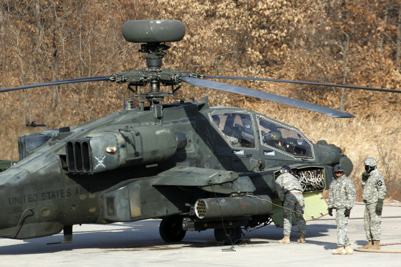 Почхон, Южная Корея. Вертолёт Apache 2-й боевой авиационной бригады 2-й пехотной дивизии