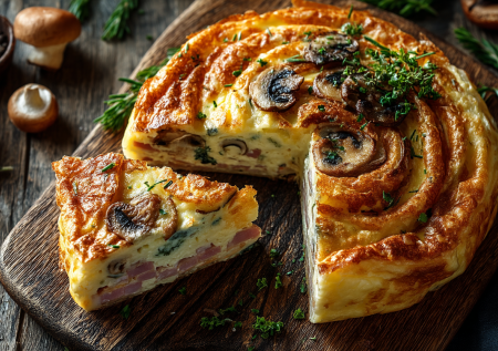 Эта блинная улитка с ветчиной и грибами — мой секрет идеального ужина без хлопот. Сытно, элегантно и по-домашнему уютно