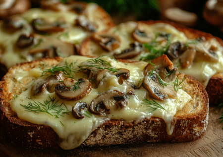 Никаких больше сырников. На завтрак жарю хрустящие гренки с грибами — нежность с сырной корочкой