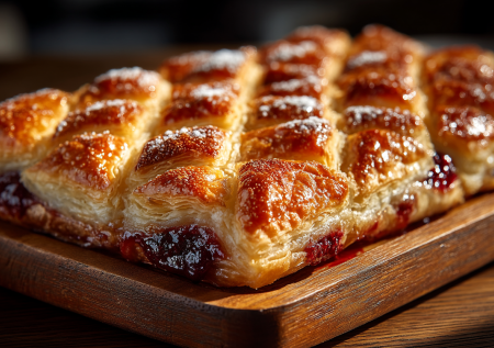 Не пачкая рук, готовлю сладкий пирог: слоеное тесто, варенье — и через 20 минут можно лакомиться домашней выпечкой