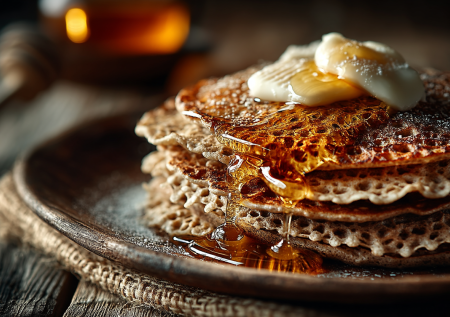 Эти гречневые блины на воде — ваш билет в мир аутентичной русской кухни. С ореховым ароматом и ажурным хрустящим краем
