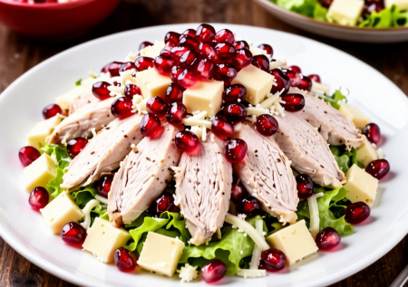Салат «Леди в красном» с гранатом и курочкой — настоящий бриллиант праздничного стола на 8 Марта