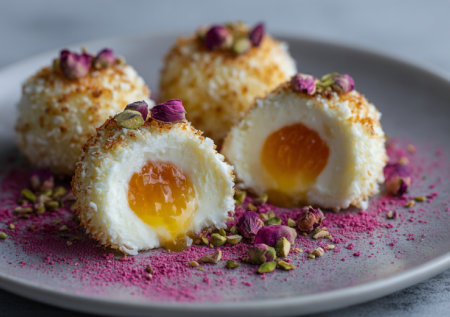 Блины с творогом больше не заворачиваю: делаю творожные шарики с кокосом и подаю с ягодным соусом — нежнее и интереснее