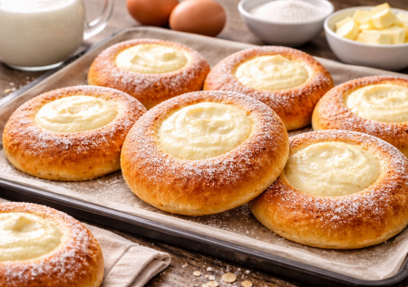 Сметанные ватрушки: простое тесто на дрожжах и нежнейшая начинка
