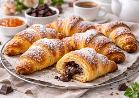 Приноровилась печь домашние круассаны с шоколадом: простое тесто на дрожжах — получаются пушистые и воздушные