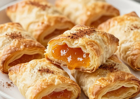 Нарезаю слоеное тесто — через 20 минут на столе ароматные свертки с корицей: вкусно и быстро к чаю