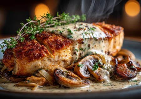 Простой рецепт для романтического ужина: куриная грудка в сливках