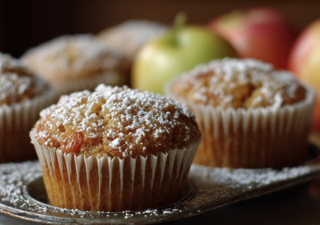 Постный десерт для любимой: яблочные маффины легко