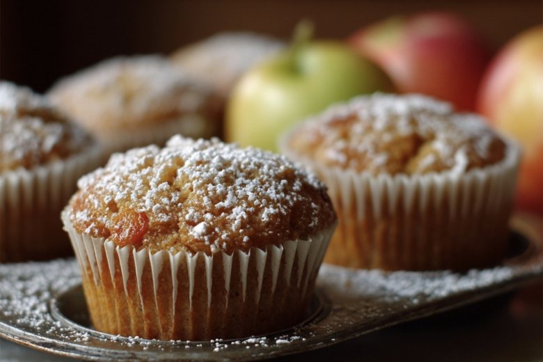 Постный десерт для любимой: яблочные маффины легко