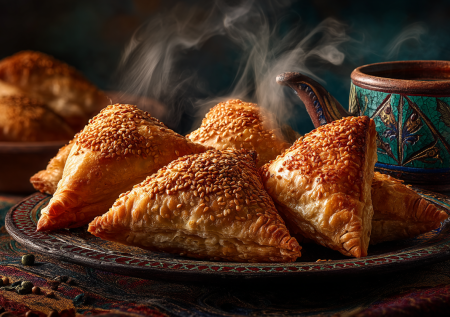 Эта самса с мясом — ваш билет в Узбекистан не выходя из кухни. Аромат свежемолотых специй, сочная начинка и хрустящее тесто