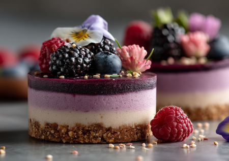 Случайно открыл магию агар-агара — теперь это мой главный помощник в пост. Легкие, как облако, пирожные с ежевичным кремом и джемом