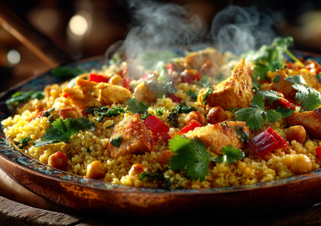 Плов, который покорит всех: булгур с курицей, нутом и сладким перцем. Пара хитростей для нереального результата