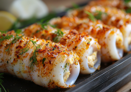 Беру кальмары, рис и грибы — и через 30 минут на столе изысканное блюдо. И маринад, и начинка на высоте