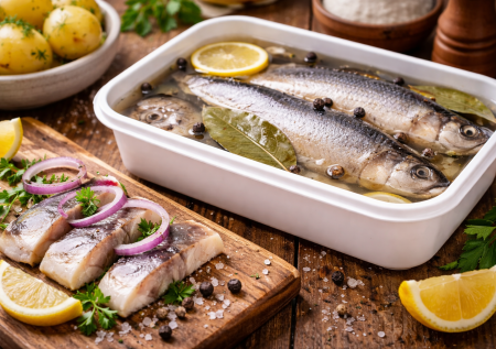 Как засолить селедку дома? Этот вариант получается вкуснее магазинной. Берем 1 кг сельди и не потрошим