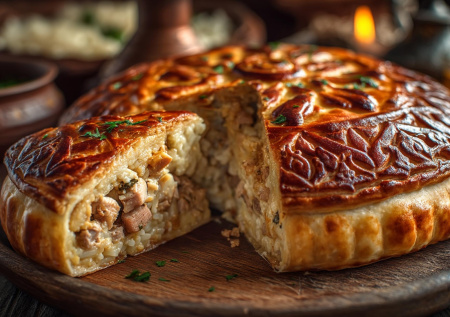 Пирог, достойный царя: готовим курник с курицей и блинами