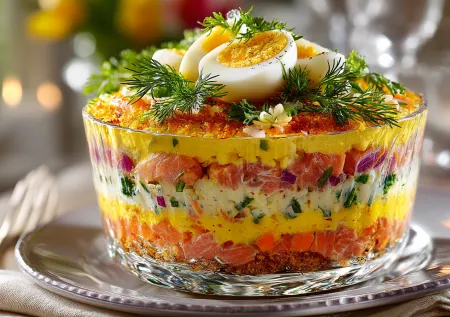 Готовим салат «Мимоза»: нежная классика с хрустящим сюрпризом