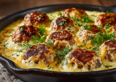 Секрет идеальных фрикаделек: сначала в духовку, потом в соус. Такая заливка с сыром — просто волшебство