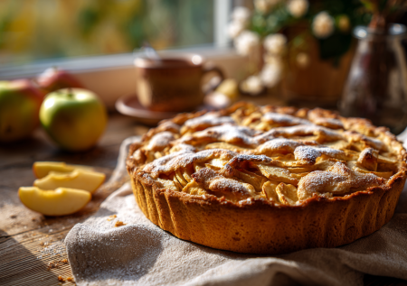 Легкий постный яблочный пирог за 40 минут