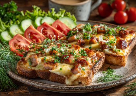 Хрустящий завтрак за 10 минут: гренки с сыром и колбасой по-новому